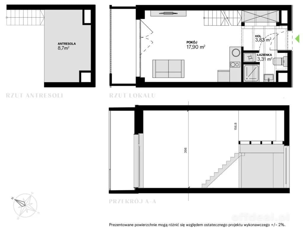 1-Zimmer Wohnung zum Verkauf in Wrocław, Fabryczna, Jarnołtów | 33,76 m²