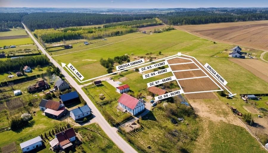 ділянка на продаж у Ełk, Krokocie | 865 m²