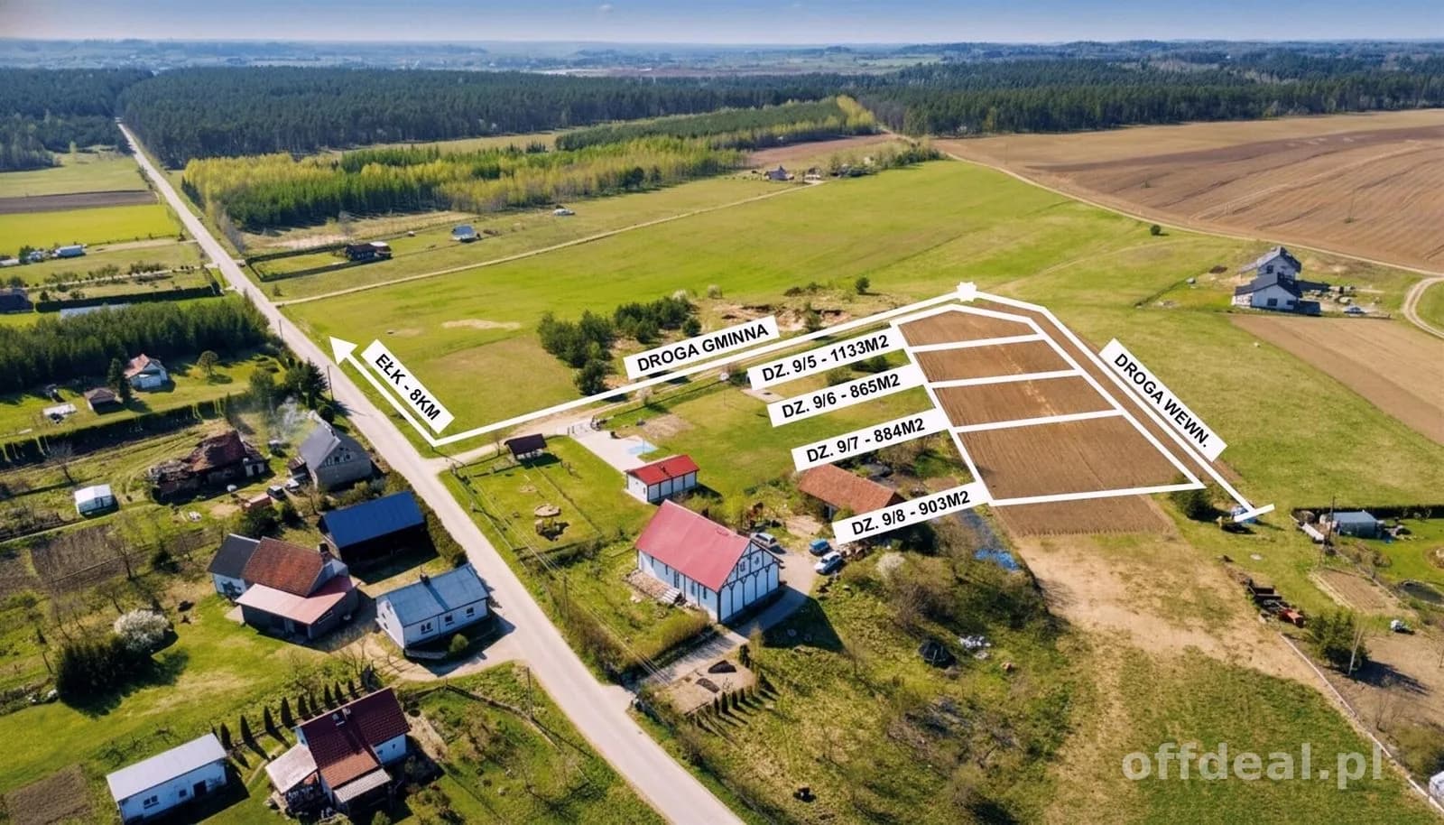 ділянка на продаж у Ełk, Krokocie | 865 m²