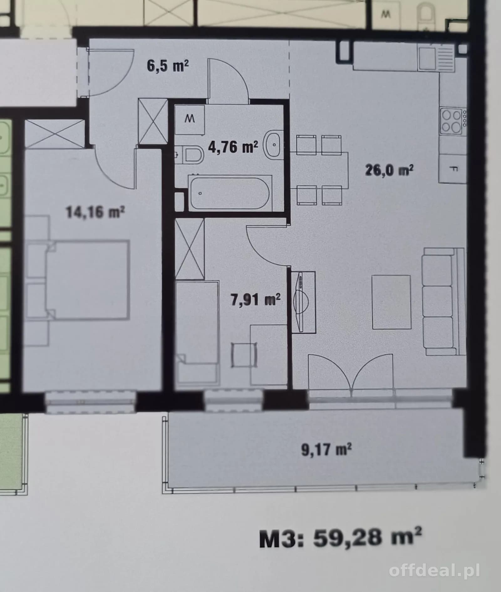 3-room apartment for sale in Łódź, Bałuty | 59.28 m²