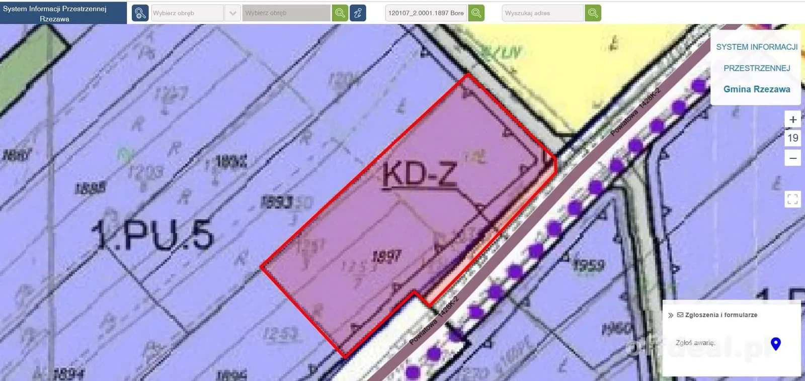 Działka przemysłowa Borek gmina Rzezawa