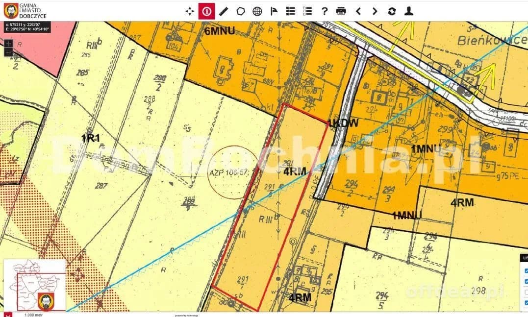 Bieńkowice gm. Dobczyce 30ar zabudowa zagrodowa