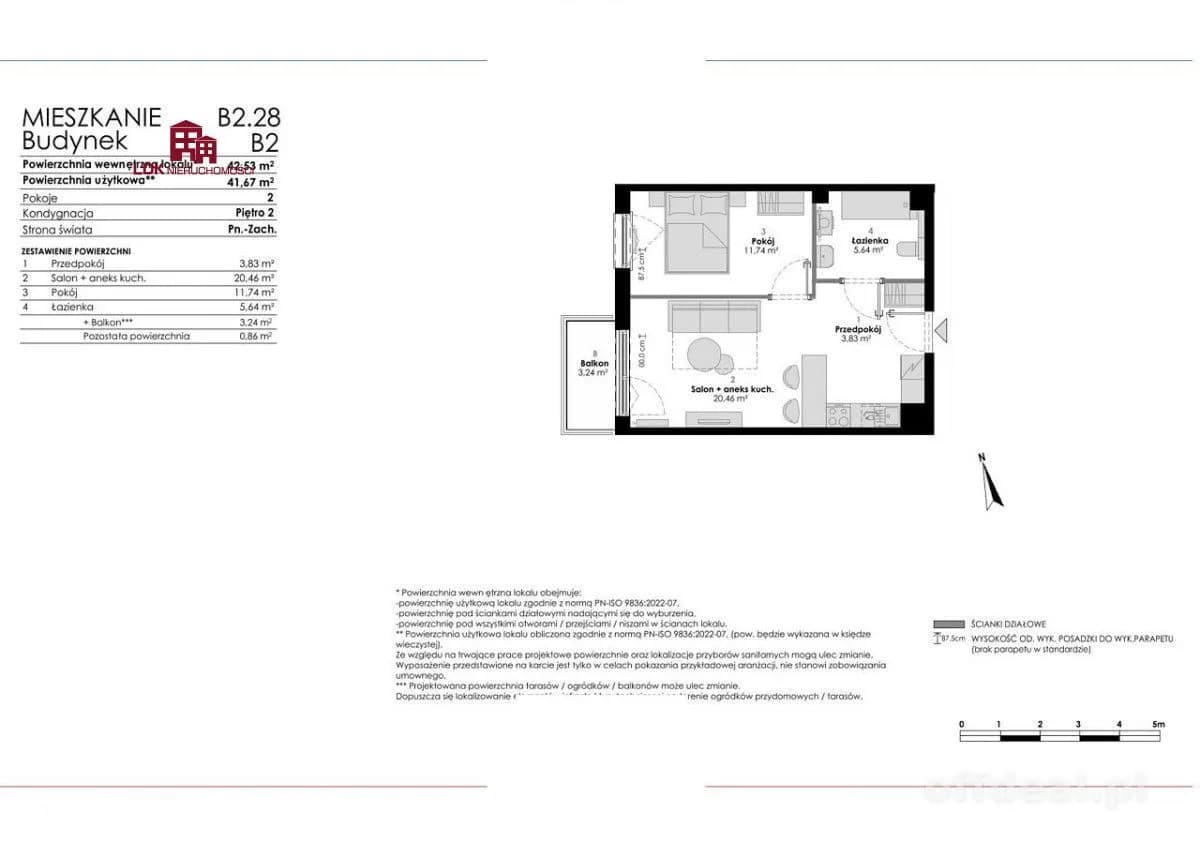 2-Zimmer Wohnung zum Verkauf in Starogard Gdański | 41,67 m²