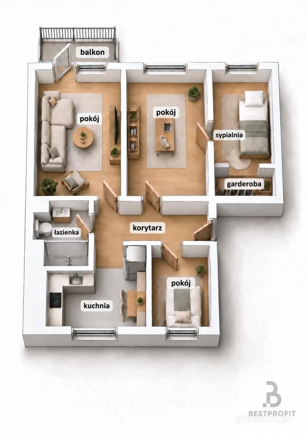 Zdjęcie 17: Mieszkanie, 4 pokoje, 62 m², Słupsk