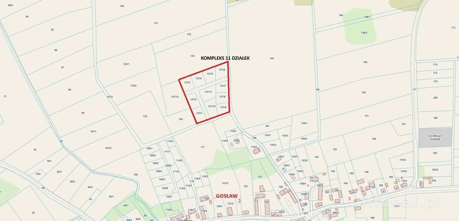 Działka budowlana Gosław gmina Trzebiatów
