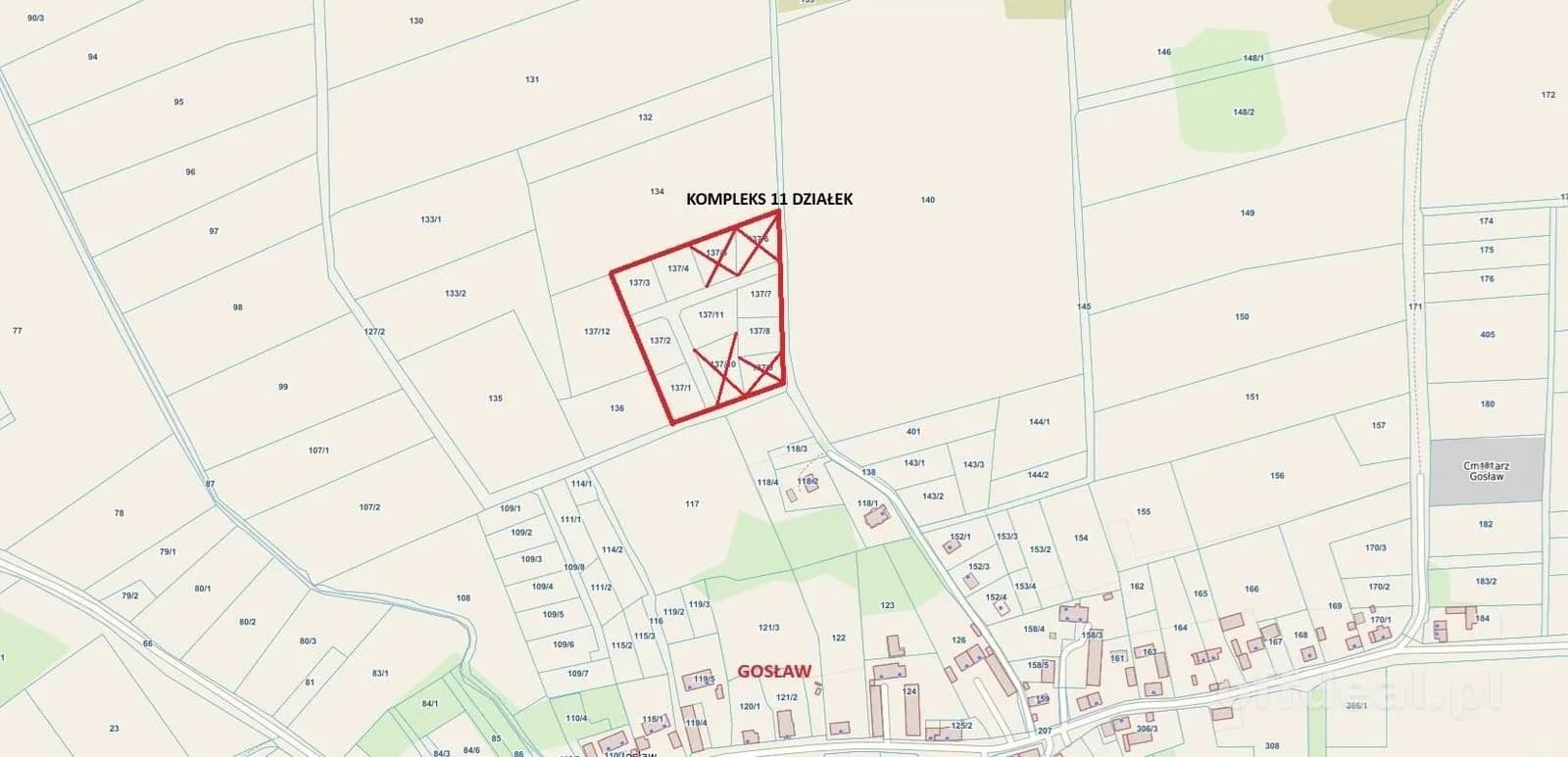 Działka budowlana Gosław gmina Trzebiatów