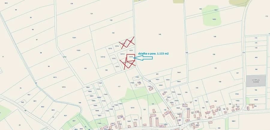 ділянка на продаж у Gosław | 1 115 m²