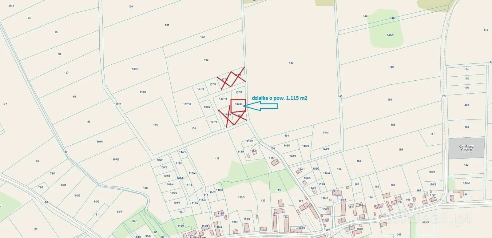Działka budowlana Gosław gmina Trzebiatów