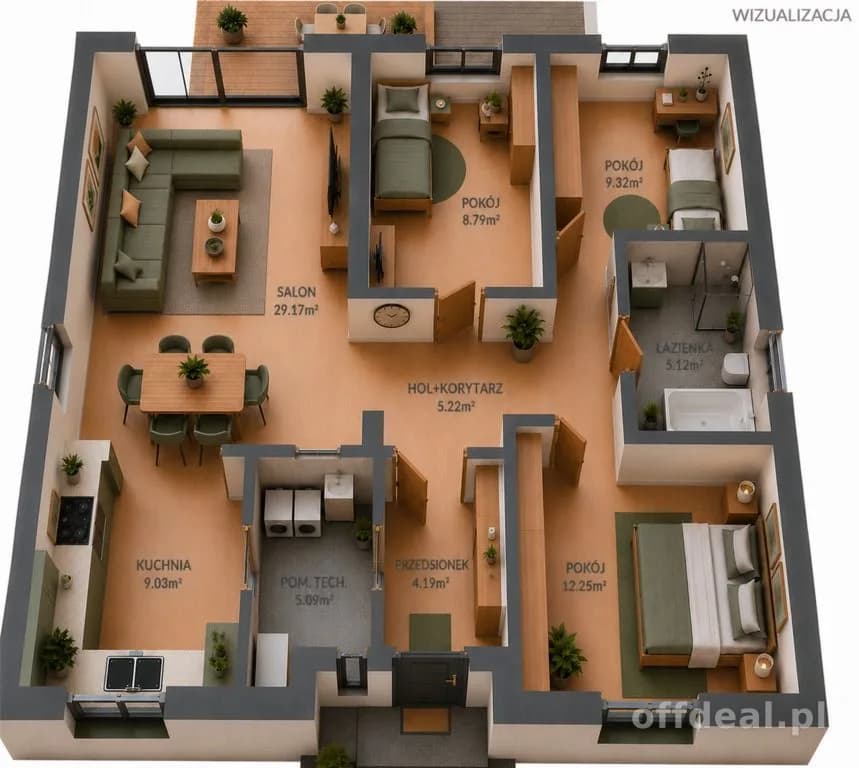 Dom 88 m²–wykończenie do stanu deweloperskiego