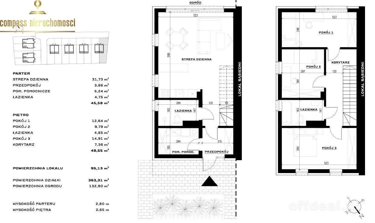 будинок на продаж у Wrocław, Psie Pole, Widawa | 4-кімн. | 95,13 m²