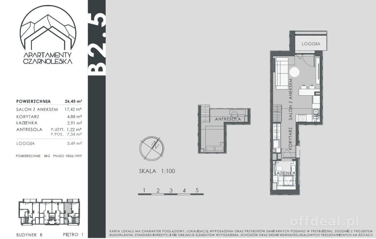 1-Zimmer Wohnung zum Verkauf in Jelenia Góra | 26,43 m²