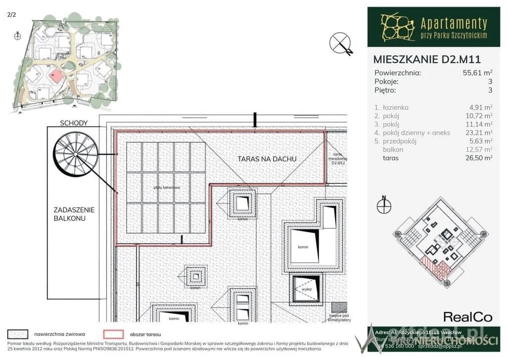 3-room apartment for sale in Wrocław, Śródmieście, Szczytniki | 55.61 m²