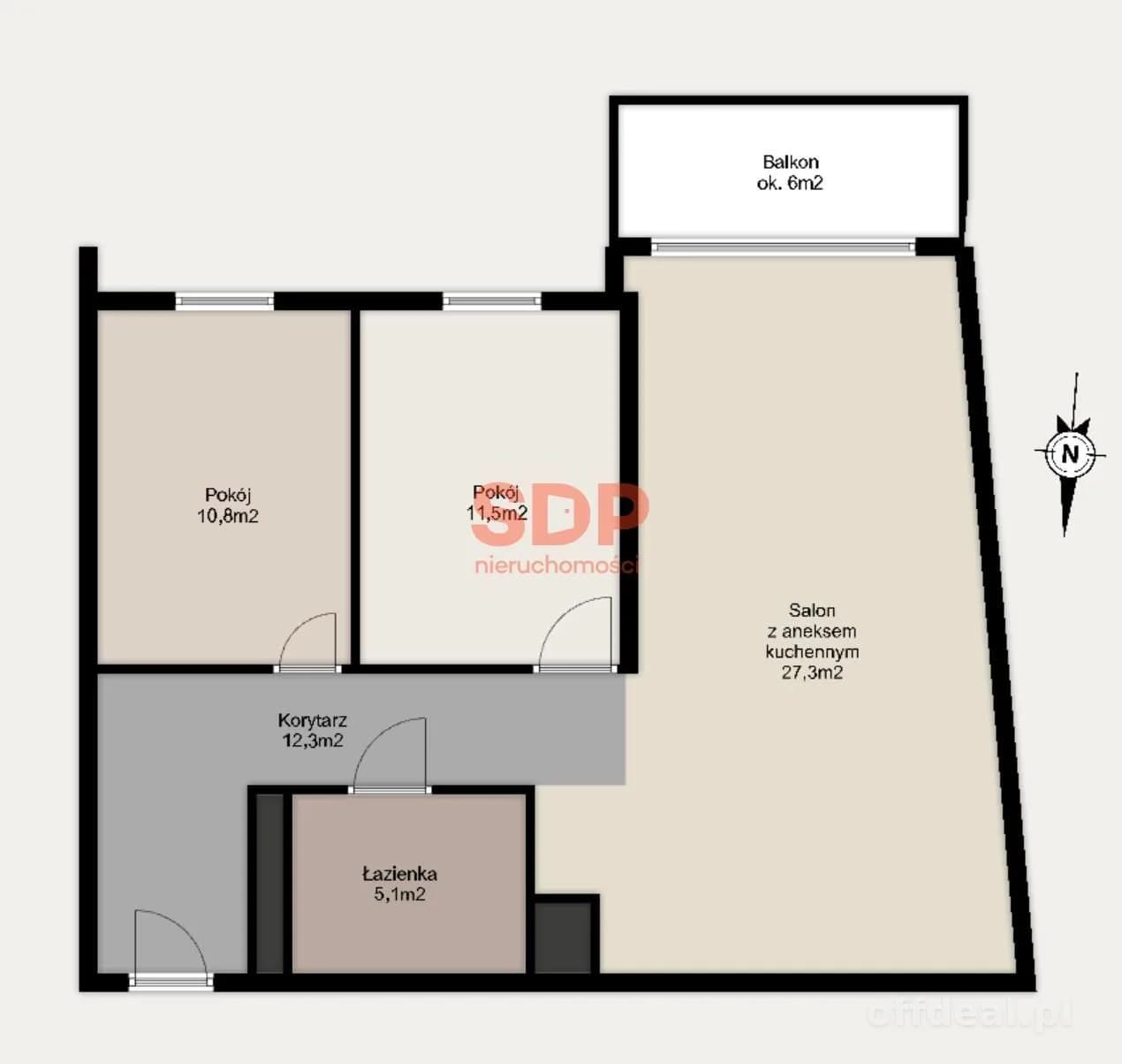 квартира в оренду у Wrocław, Krzyki, Partynice | 3-кімн. | 66,32 m²