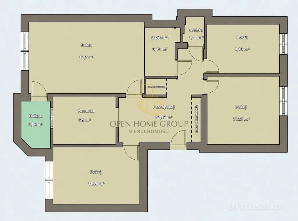 квартира на продаж у Wrocław | 4-кімн. | 73 m²