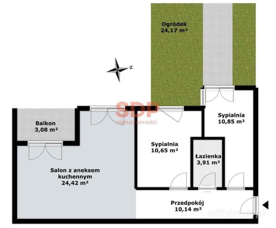 3-Zimmer Wohnung zum Verkauf in Wrocław, Fabryczna, Leśnica | 59,88 m²