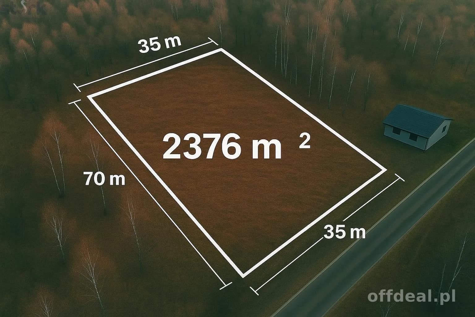 Działka 2376 m² z MPZP – Międzyborów media.