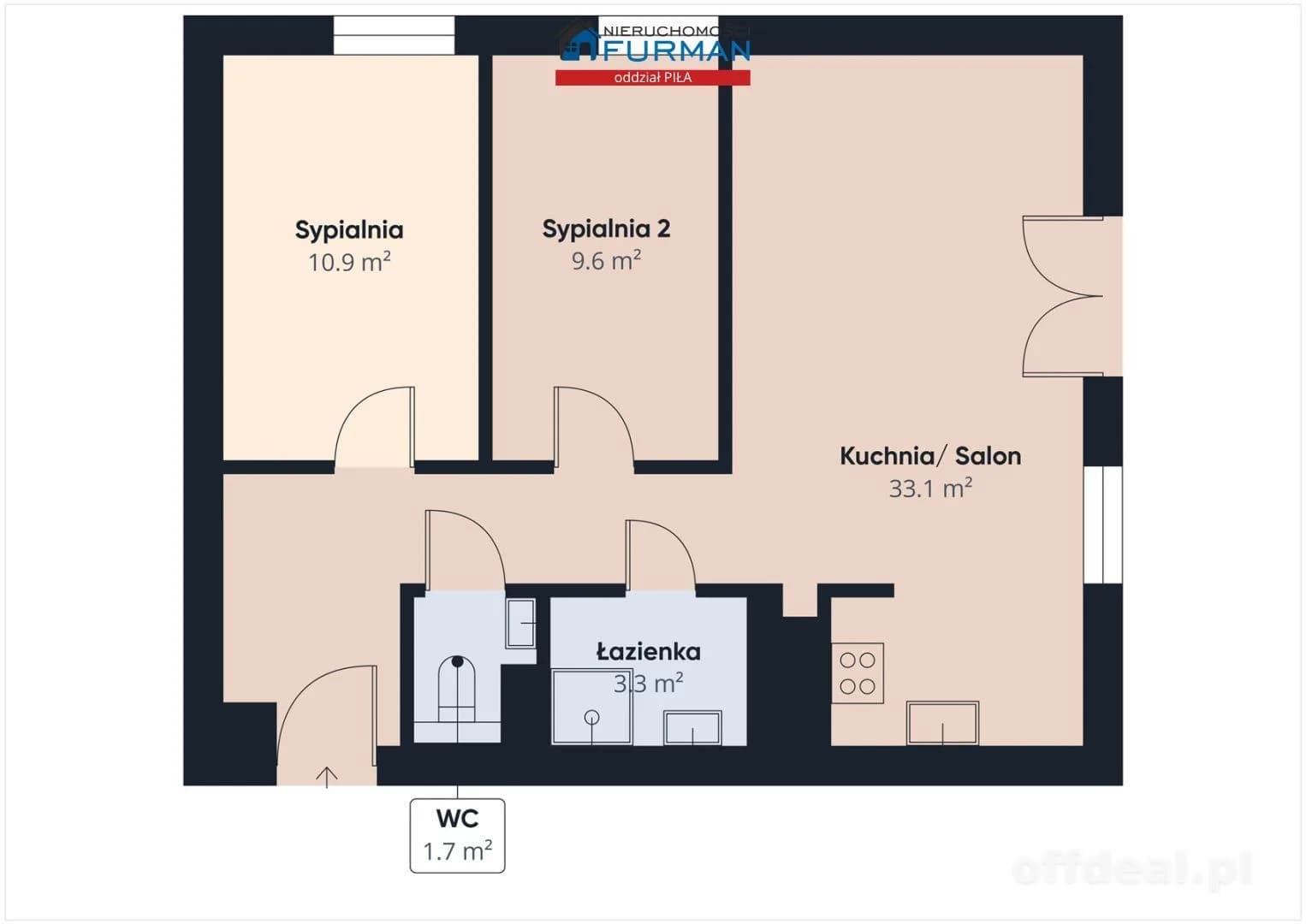 appartement à vendre à Rogoźno | 3 pièces