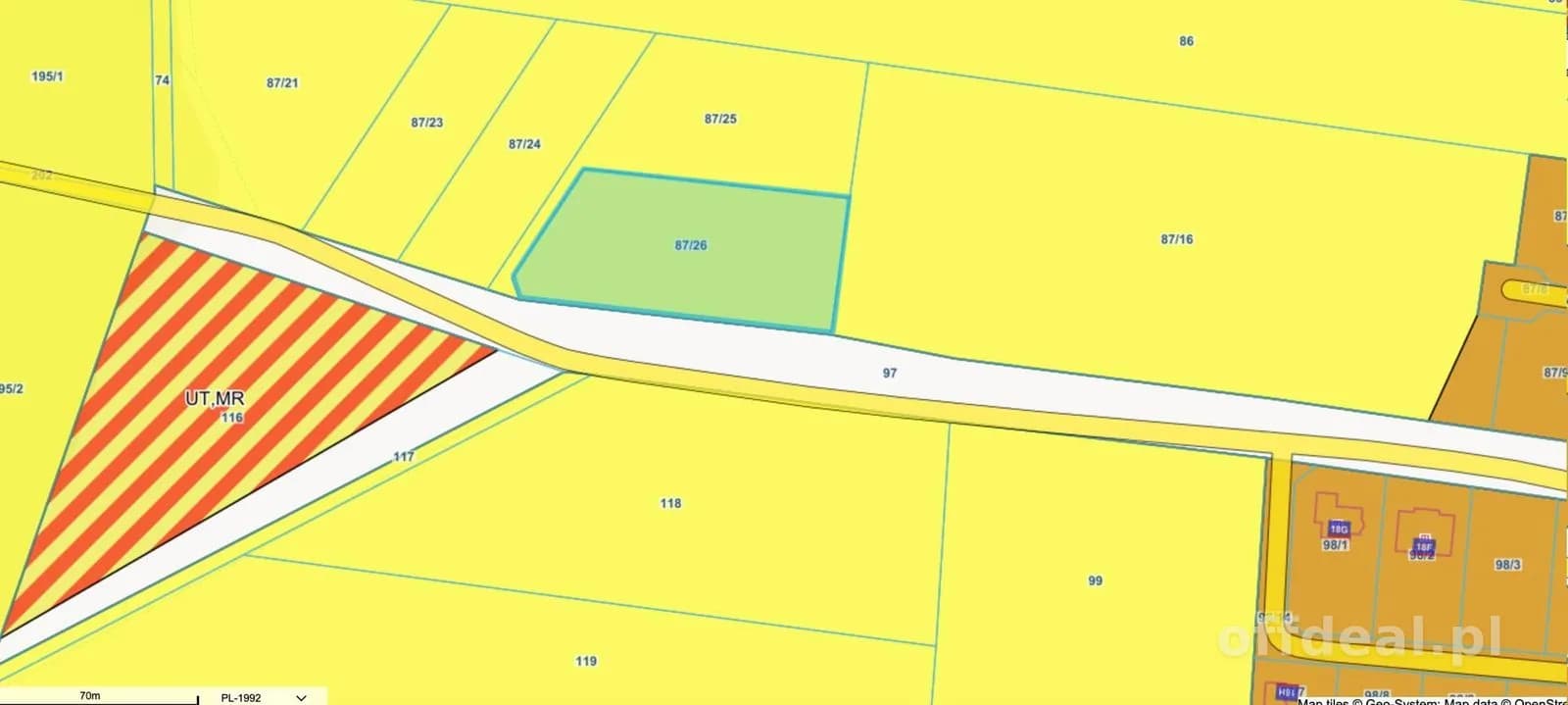 plot for sale in Obroty | 4,587 m²
