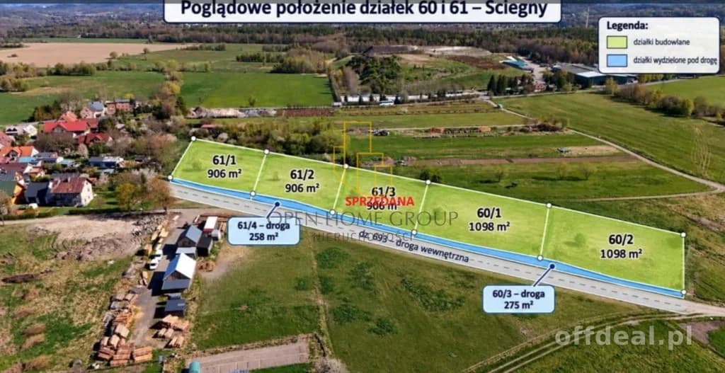 Zdjęcie 2: Działka, Ścięgny