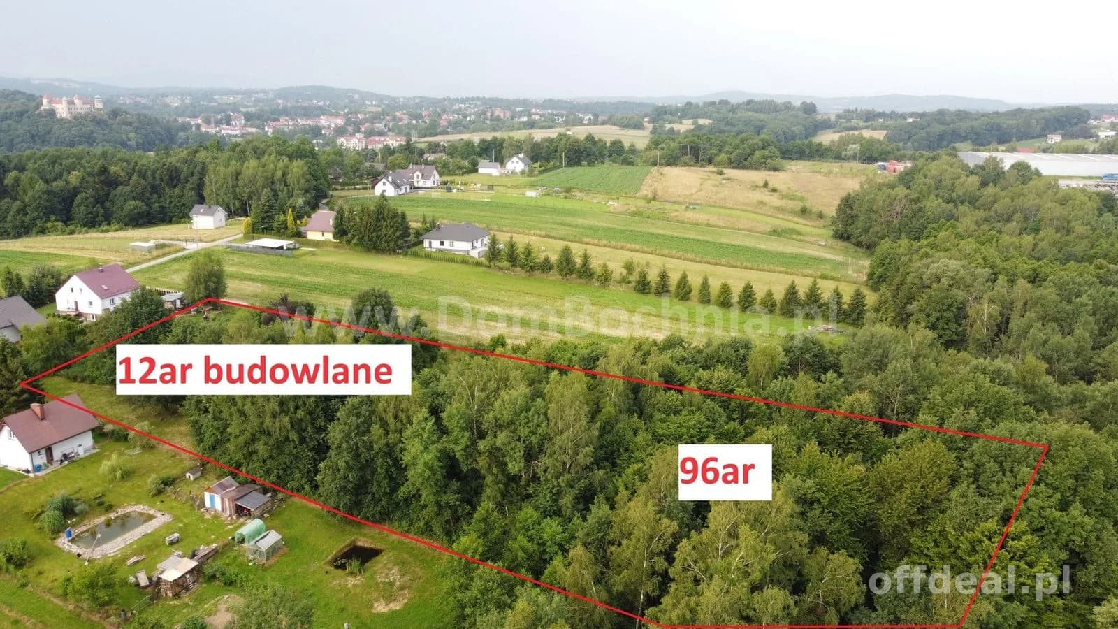Działka rolno budowlana 96ar Stary Wiśnicz