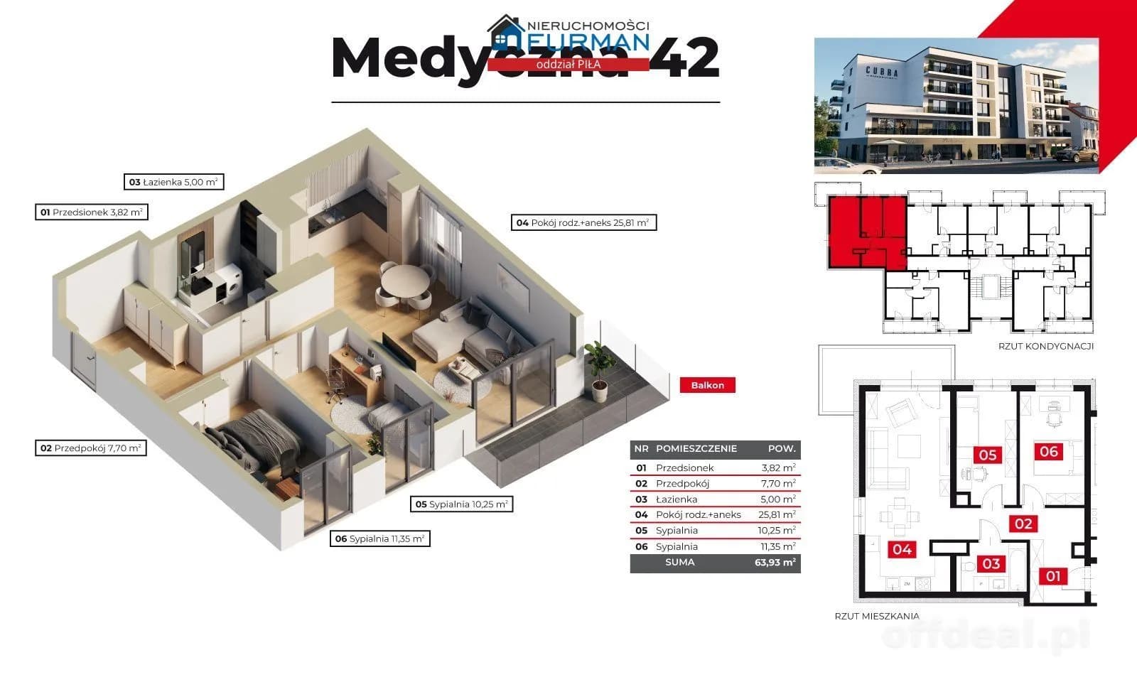 Zdjęcie 2: Mieszkanie, 3 pokoje, 64 m², Piła