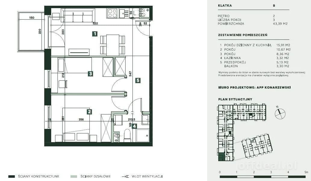 Photo 12: Apartment, 3 rooms, 44 m², Wrocław