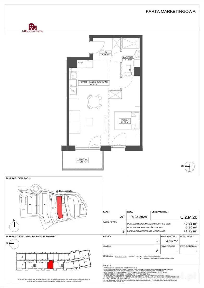 Nowoczesne mieszkanie 2-pokojowe – 40,82 m²