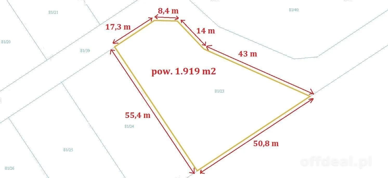 ділянка на продаж у Szymanowo | 1 919 m²