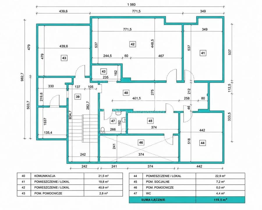 Duży lokal biurowy -119,5 m2