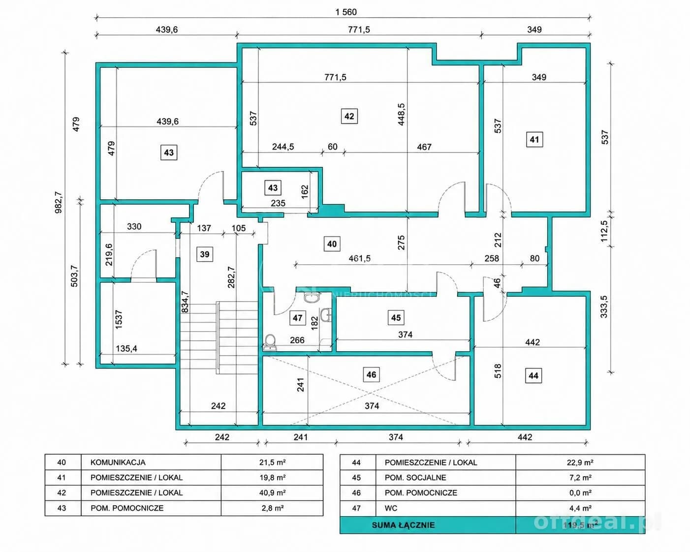 Duży lokal biurowy -119,5 m2