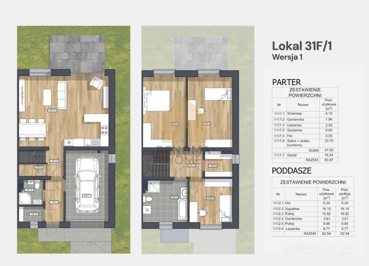 Półbliźniak | 109,85 m2 | Działka 295 m2 | Garaż