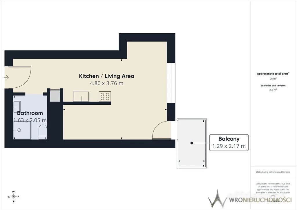 Foto 13: Wohnung, 1 rooms, 28 m², Wrocław
