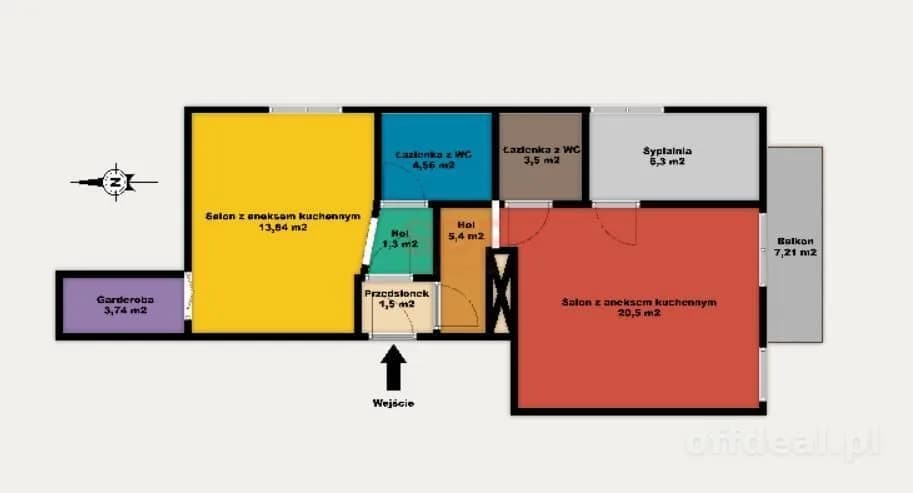 3-Zimmer Wohnung zum Verkauf in Łódź, Bałuty, Stare Bałuty | 58,19 m²