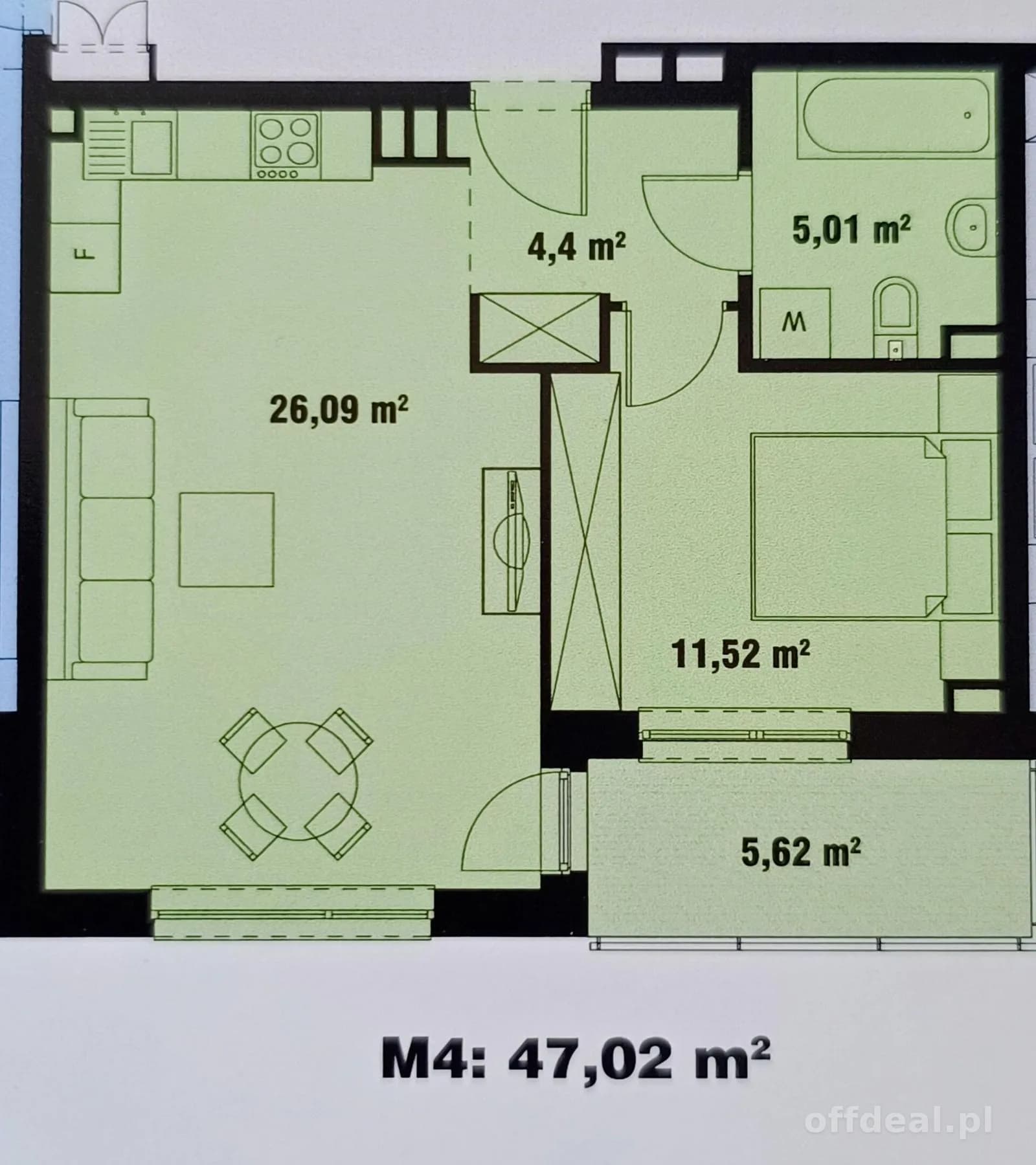 2-room apartment for sale in Łódź, Łódź-Bałuty | 47.02 m²