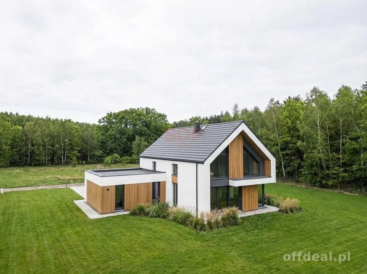 Dom przy lesie|Ludgierzowice|181,48 m2|6 pokoi|nowoczesna bryła