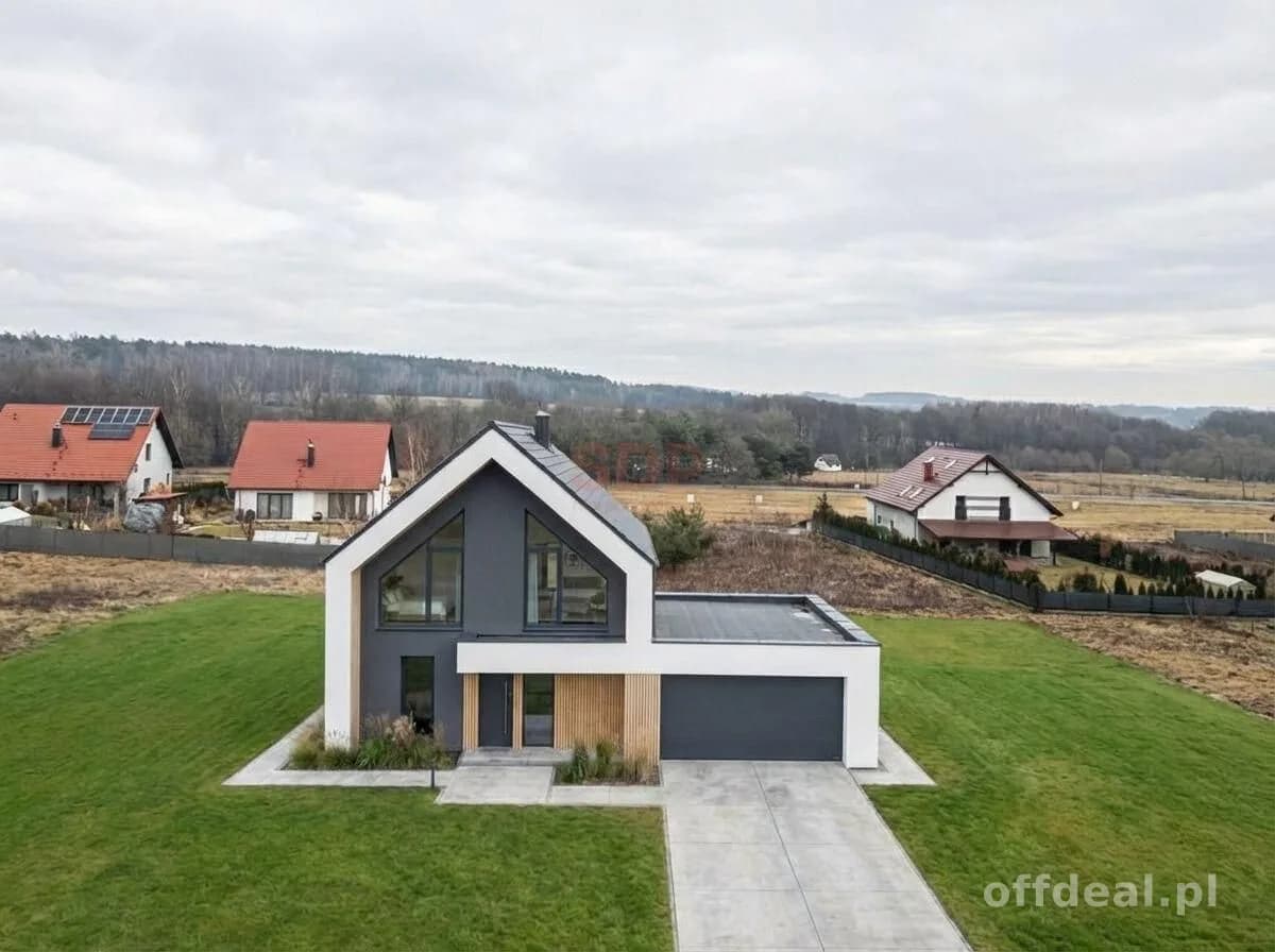 Dom przy lesie|Ludgierzowice|181,48 m2|6 pokoi|nowoczesna bryła