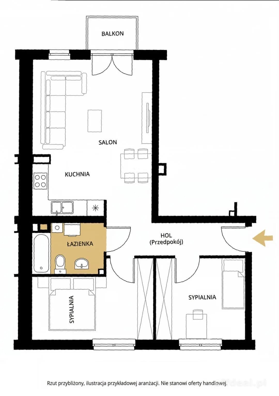3-Zimmer Wohnung zum Verkauf in Wrocław