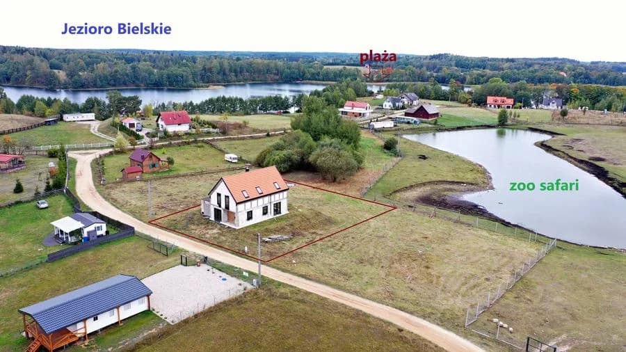 Nowoczesny dom do własnej aranżacji z widokiem na Jezioro Bielskie