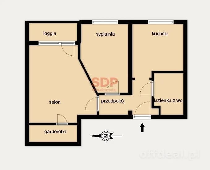 2-Zimmer Wohnung zum Verkauf in Wrocław, Fabryczna, Muchobór Wielki | 44,3 m²
