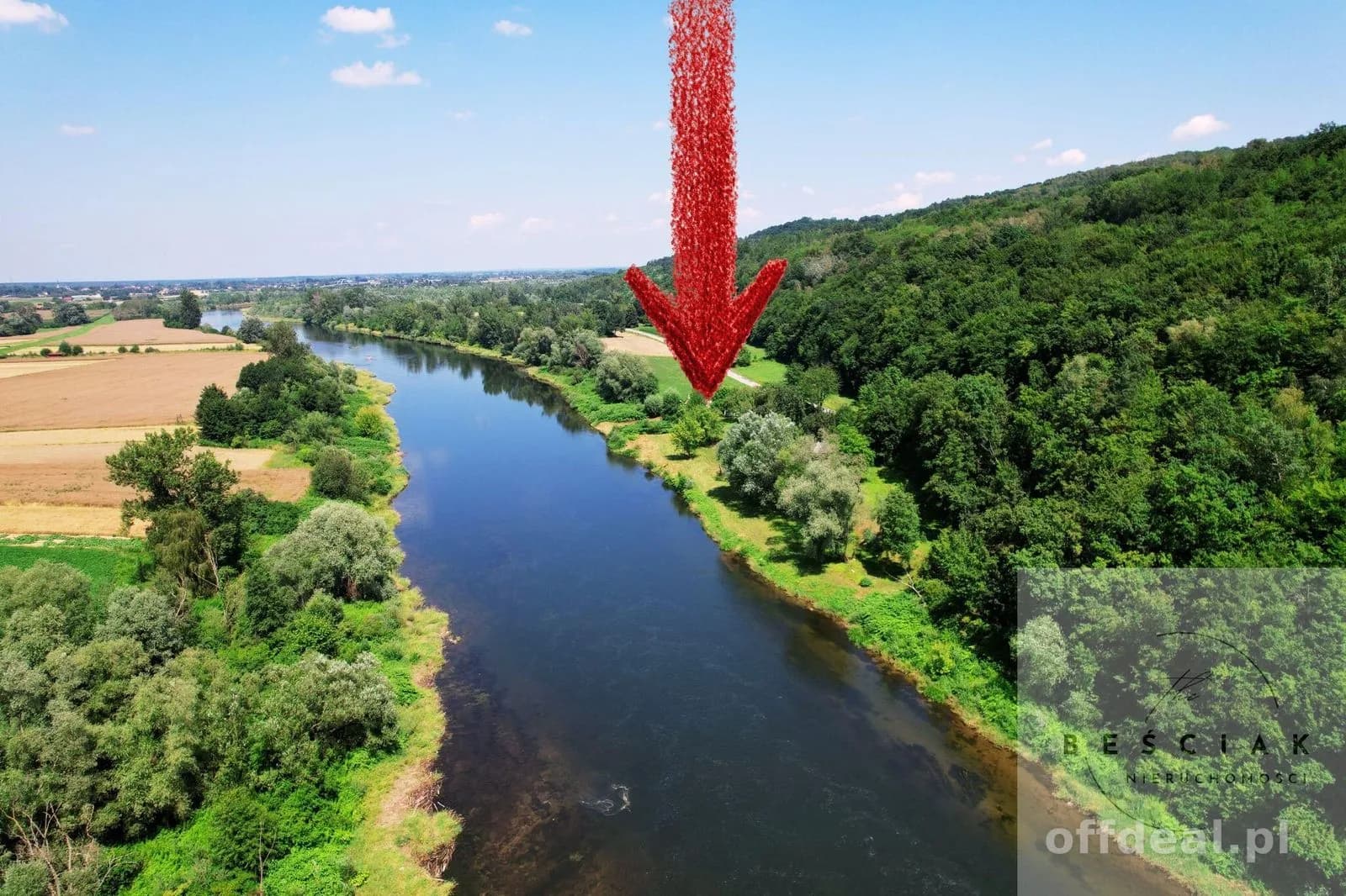 Działka z linią brzegową