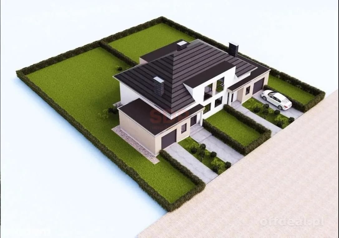 Bliźniak 140 m2, działka 450 m2. Stan deweloperski.