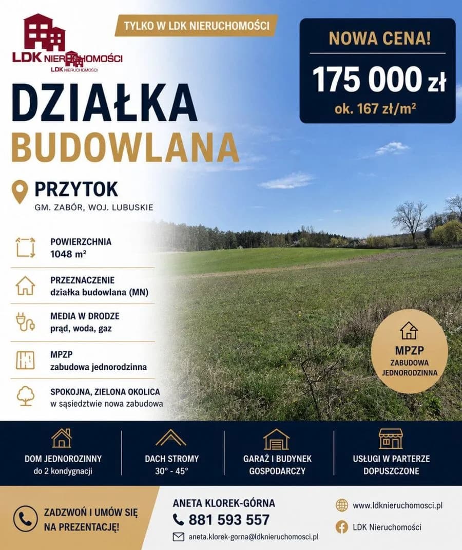 Atrakcyjna działka z planem – Przytok k. Zielonej