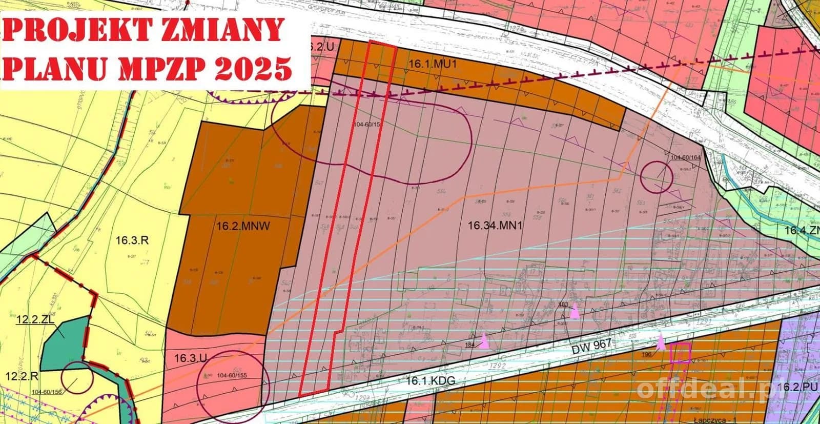 Łapczyca 99ar działka budowlana przy drodze