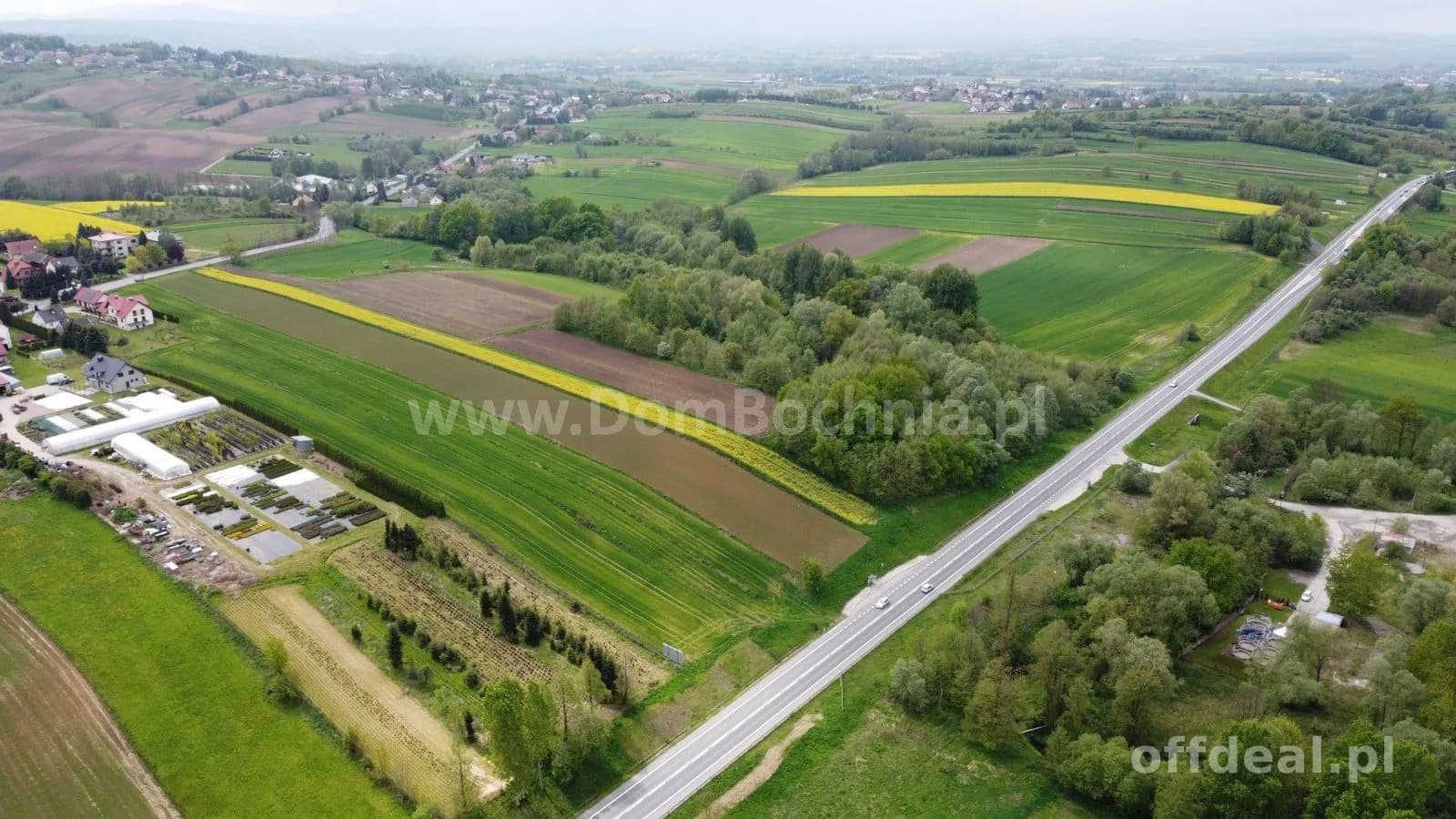 Łapczyca 99ar działka budowlana przy drodze