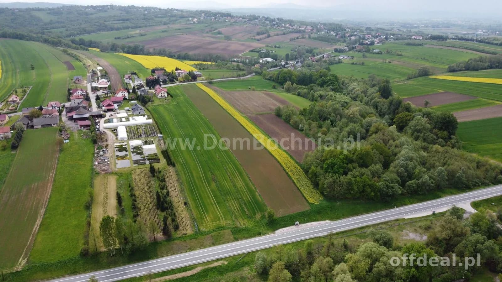 Łapczyca 99ar działka budowlana przy drodze