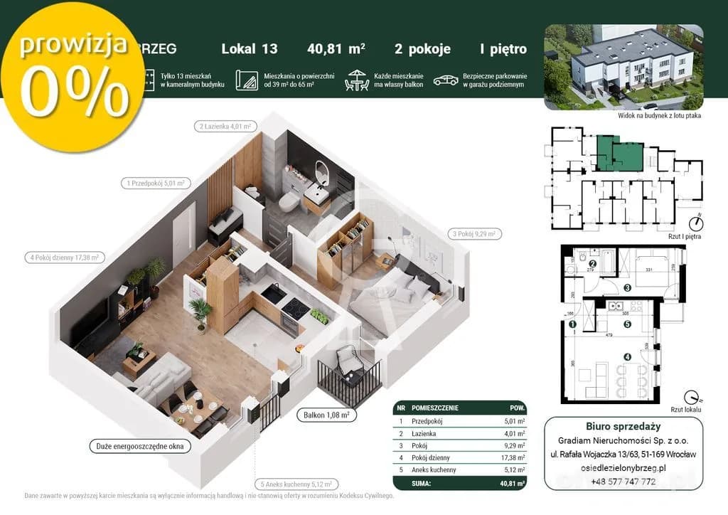 Zdjęcie 1: Mieszkanie, 2 pokoje, 41 m², Wrocław