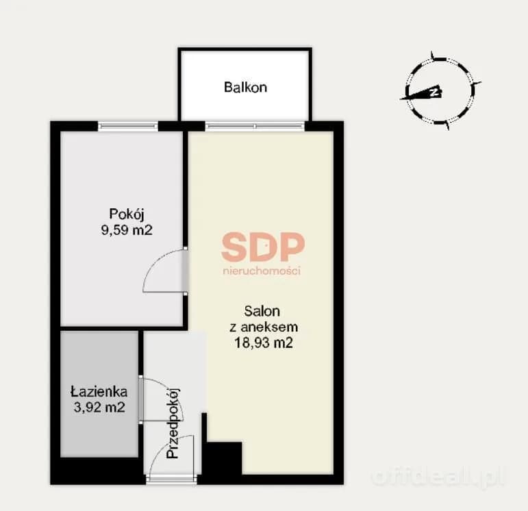 2-Zimmer Wohnung zum Verkauf in Wrocław, Krzyki, Partynice | 35,63 m²
