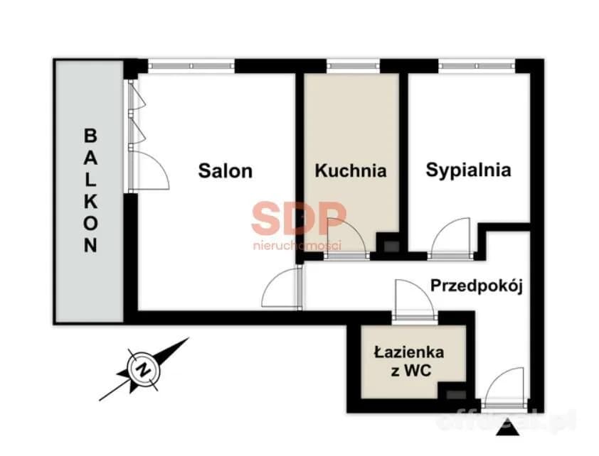 квартира на продаж у Wrocław, Fabryczna, Gądów | 2-кімн. | 55 m²