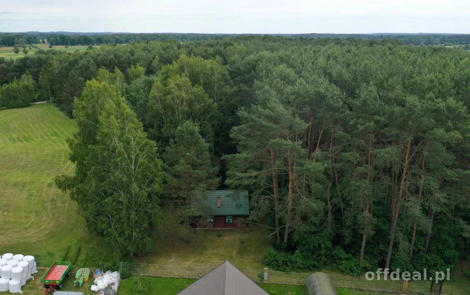 Domek ukryty w małym lesie, blisko rzeki, Cieciory gm. Turośl