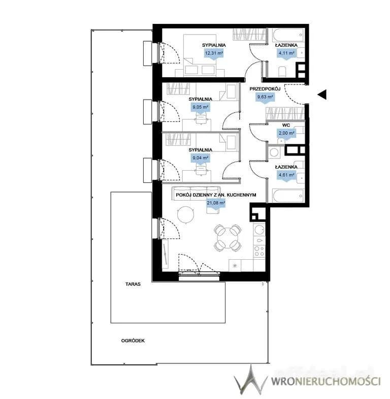 Zdjęcie 2: Mieszkanie, 4 pokoje, 72 m², Wrocław